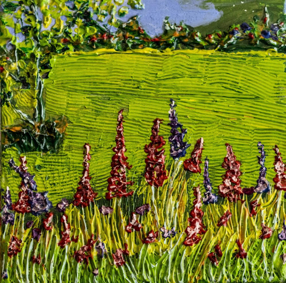 Red and Blue Blooms